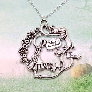 Alice in Wonderland Silver Statement Necklace